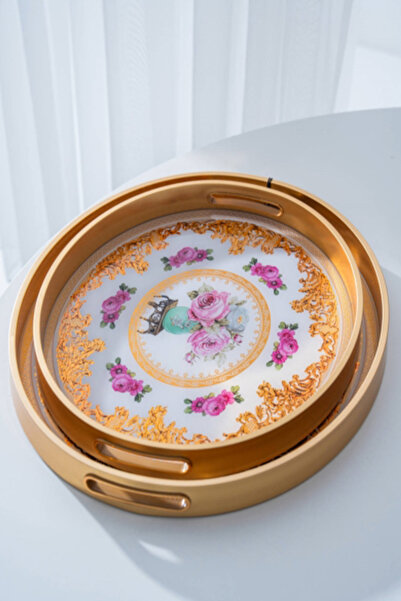 ACAR Nica Set of 2 Mirrored Glass Trays