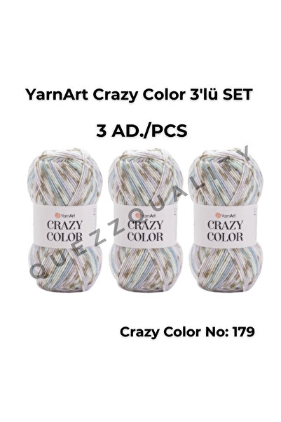 Yarnart مجموعة كريزي كولور المكونة من 3 خيوط محبوكة يدويًا رقم: 110