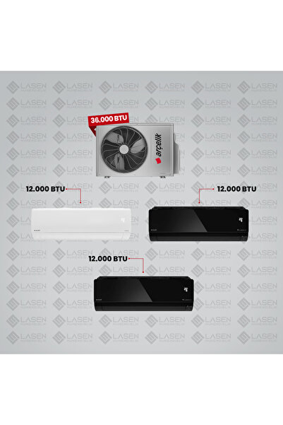 Arçelik 1+3 Multi Sistem Klima / 36100 Md Pro Dış Ünite (2 adet 12 BTU SİYAH ...