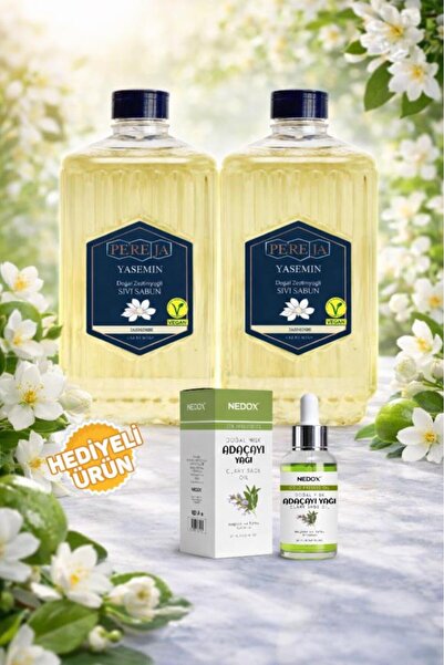Pereja 2 Pieces Yasemin Natural Olive Oil Liquid Soap 1500 ml