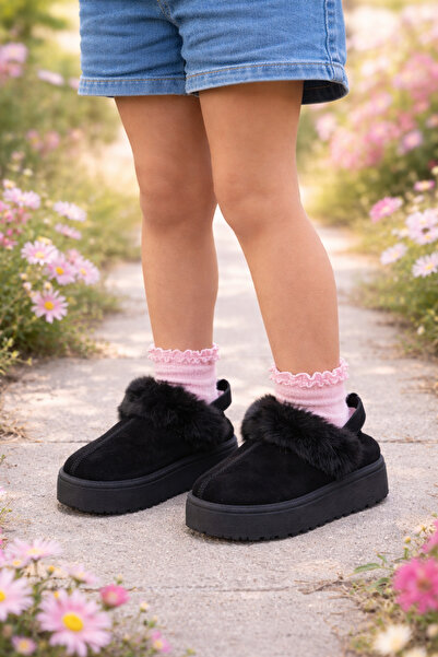 PREMIO PRIVE BRAND Children's Ug-Type Boots with Fur Made of Suede