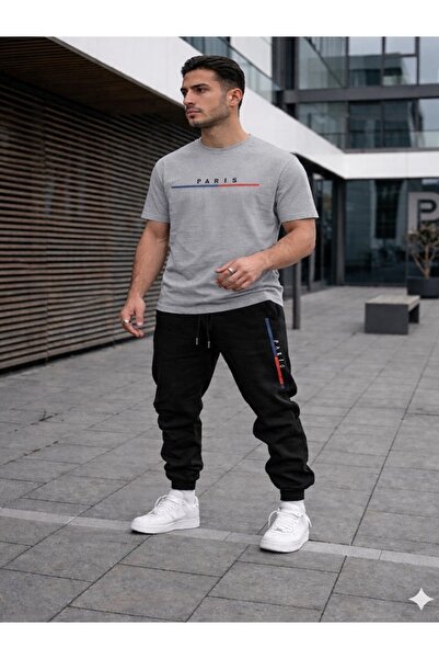 FAEL LİFE Girls'/Boys' T-Shirt and Sweatpants Colorful Paris Bold Set