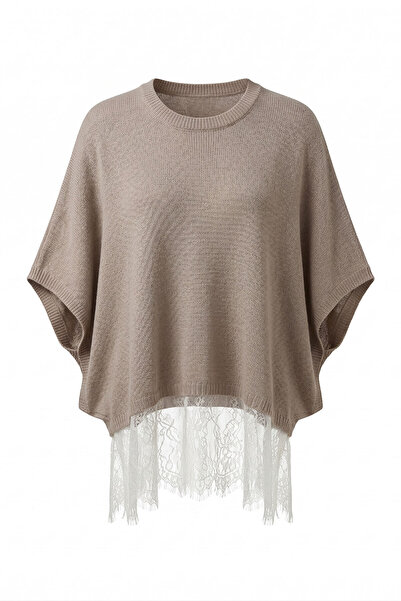 MAGARDE Φούστα με μανίκια νυχτερίδα και δαντέλα, μπλούζα μερσεριζέ - ΜΠΕΖ