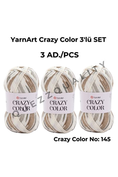 Yarnart مجموعة كريزي كولور المكونة من 3 خيوط محبوكة يدويًا رقم: 110
