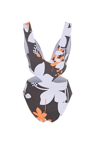 AQUELLA Patterned swimsuit with knot detail and accessories