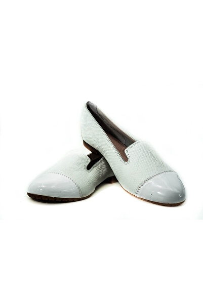 OEM Balerini dama, din piele naturala, Fernie Lana White Print Livri Picolo, alb