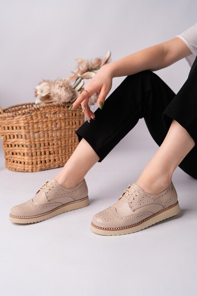 Diego Carlotti Genuine Leather Women's Daily Use Comfortable Lightweight Beig...