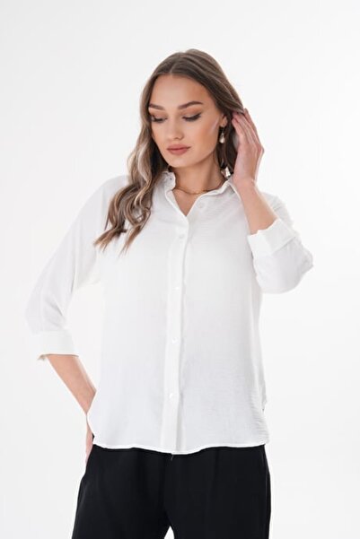 ZARİFSTORE Women's Elbow Sleeve Ayrobin Shirt