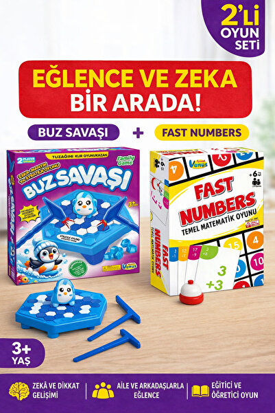 BebeMango مجموعة ألعاب Ice War + Fast Numbers المكونة من قطعتين |   لعبة تعلي...