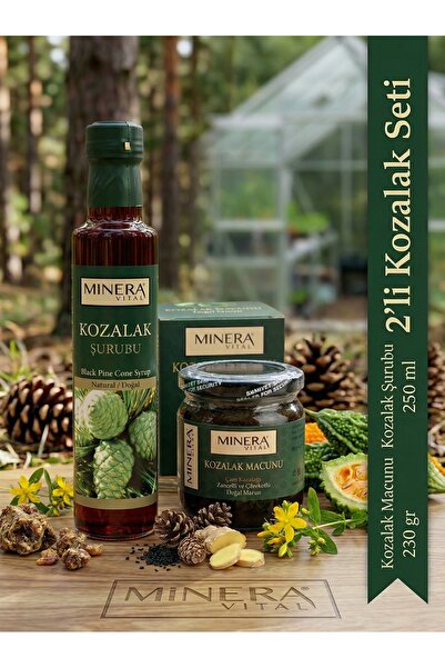MİNERA VİTAL Doğal Kozalak Seti - Kozalak Macunu 230 gr & Kozalak Şurubu 250 ml