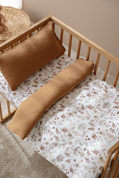 TBA COLLECTION Μονό σετ παπλωματοθήκης μουσελίνας (150x200 εκ.) και ελαστικό ...