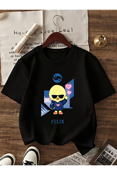 PixelWear تي شيرت KPOP Stray Kids Felix للجنسين مقاس كبير