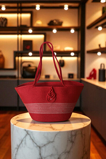 KAAN HOME Natural Looking Vegan Beach Bag or Daily Bag with Colorful Self-Tie...