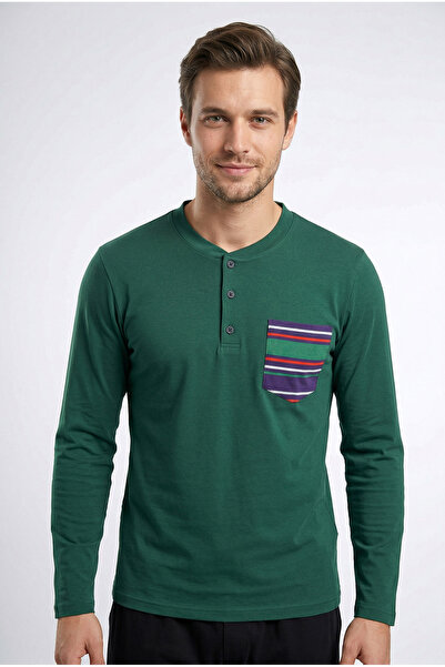 OBJE Men's Khaki Plaid Pajama Top