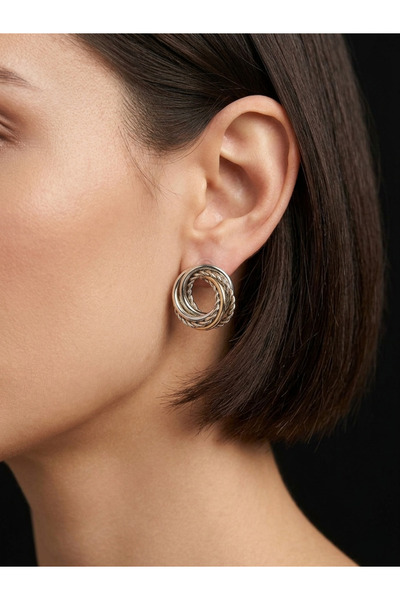 618 CONCEPT Modern Ring-Shaped Burgu Detail Earrings