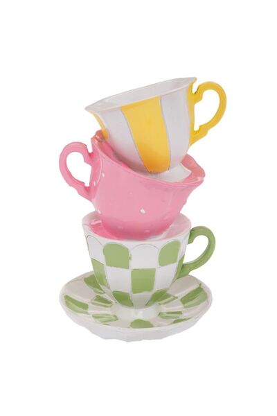 ILIADIS Multicolor Resin Teapot Candle Holder 11x10x16cm 92314