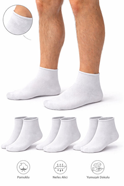 Ducks Socks Men's White Cotton Seamless Elastic Socks 3-Pack Short Socks / No...