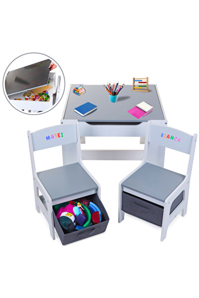 Suporto Suporto 3-in-1 Children's Table and Chair Set, with Board and Storage...