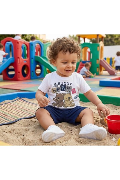 Poppy Baby Boy My Buddy Bears Printed T-Shirt Shorts Set 6-18 Months