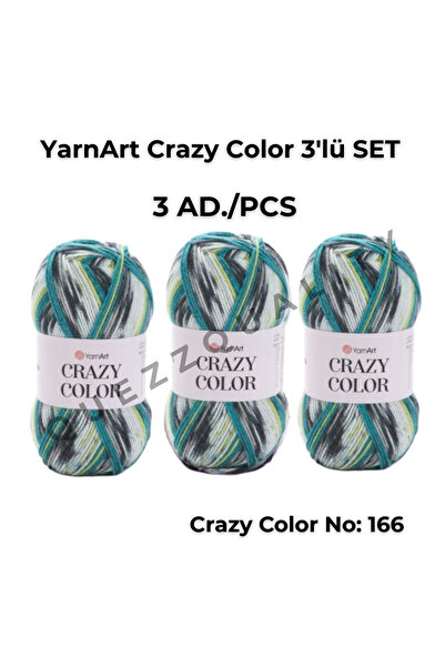 Yarnart مجموعة كريزي كولور المكونة من 3 خيوط محبوكة يدويًا رقم: 110