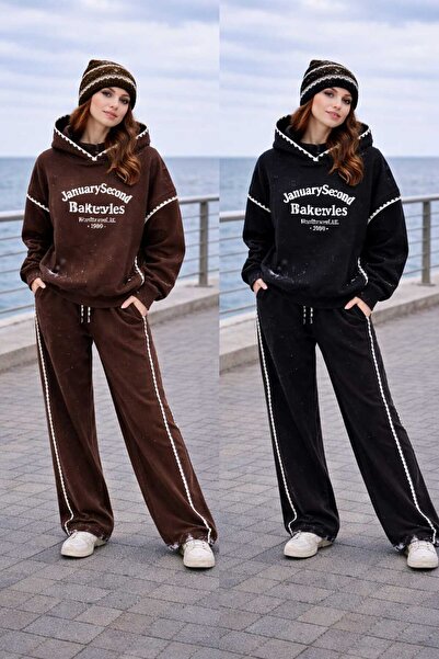 Nobrand Women's tracksuit set with sweatshirt and wide pants - casual sports ...