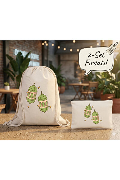 Boom town Cloth Backpack, Wallet Set of 2