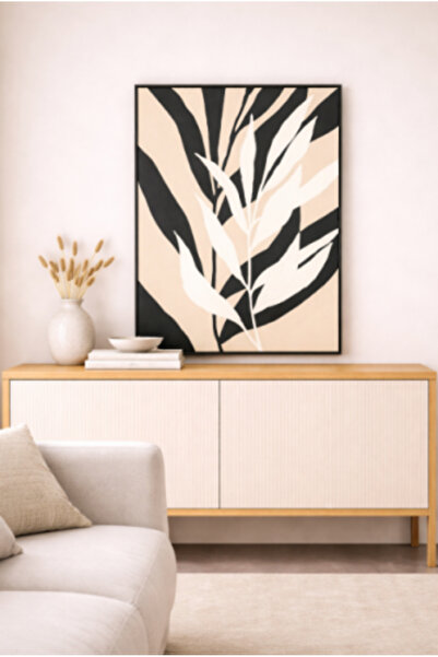 Palma homez Modern Plant Pattern Wall Art - Beige and Black