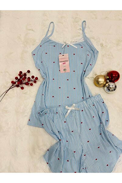 pijamaworld DANTEL DETAY ŞORTLU TAKIM