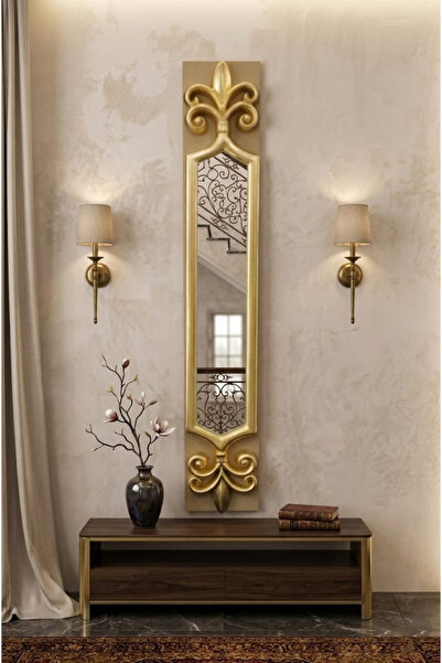 TrentonGCC Classic Gold Decorative Wall Mirror Vintage Vertical Accent 90x15 ...