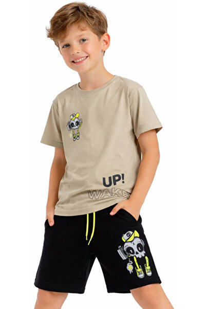 İrem Çocuk Giyim Boy's Wake up Text Patterned Double-Sided Picture Patterned ...