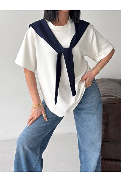 MATTİMODA Modal Kumaş Şal Yakalı Kadın T-shirt
