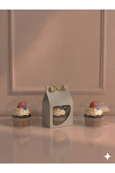 Ambalaj Modacısı FRANSIZ PASTASI & CUPCAKE KUTUSU MİNT YEŞİLİ ( 8X8X8+5,5 CM ...