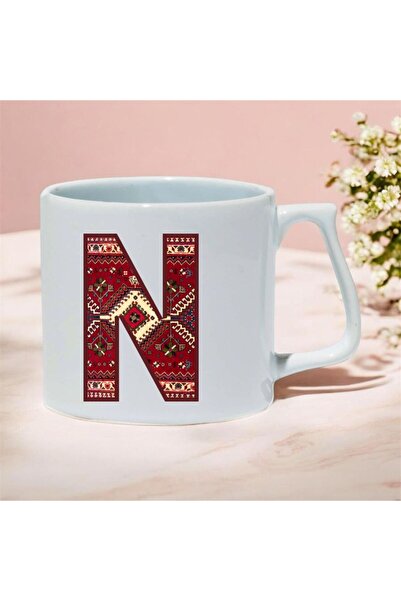 kubdekor Letter N Ethnic Printed Luxury Mug Cup