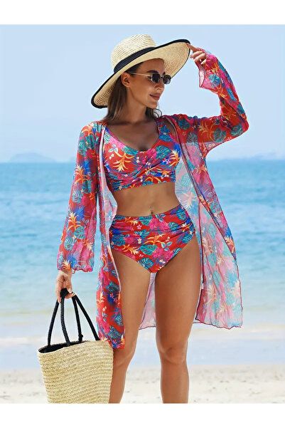 CN Set de bikini pareo pentru femei, vara 2026, set de 3 piese