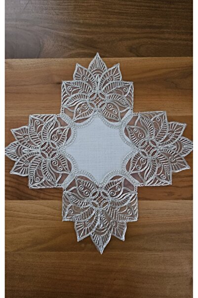 ZESA HOME Luxury Zigon Coffee Table Cover with French Lace