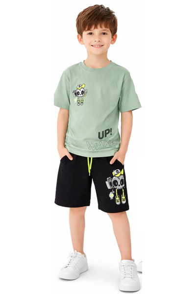 İrem Çocuk Giyim Boy's Wake up Text Patterned Double-Sided Picture Patterned ...