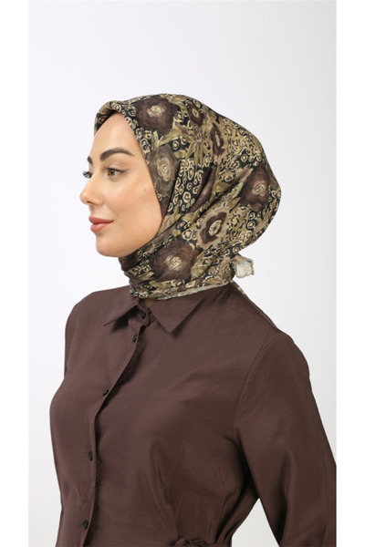 locella Lo'cella Pamuklu Soft Eşarp 4550-5 Kahve