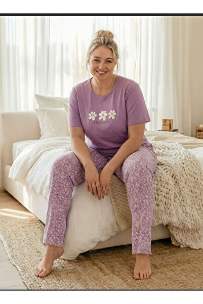 MEBA Γυναικείο Σετ Πιτζάμες Μεγάλου Μεγέθους από Βαμβακερό Ύφασμα Πολυεστέρα,...