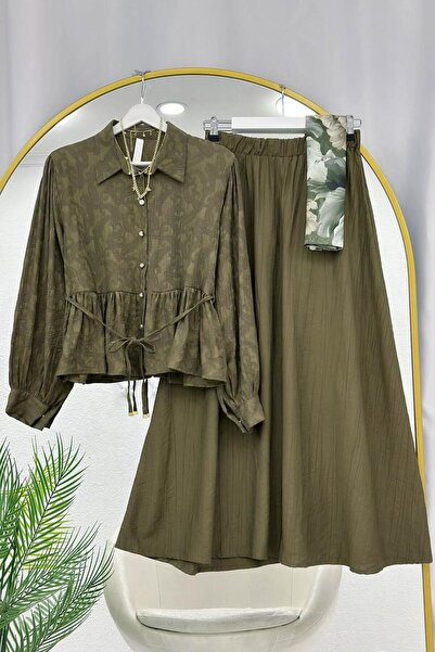 VOLT CLOTHİNG Jacquard Patterned Jacket and Skirt Set