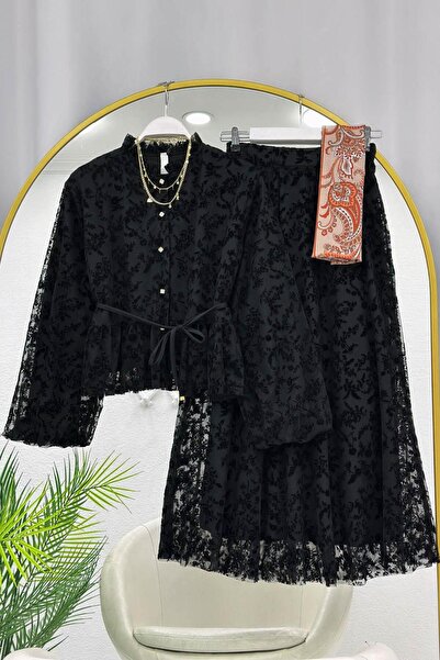 VOLT CLOTHİNG SET CU FUSTĂ DIN DANTELĂ FRANCEZĂ