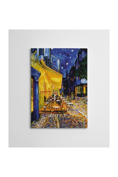 OEM Tablou decorativ Re-Bloom, model Terasa Cafenelei Noaptea, pânză/lemn, mu...