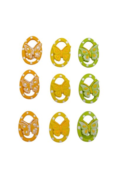 AFO Set 9 Oua cu Fluturi din Ipsos Adezive Multicolor Model S126B