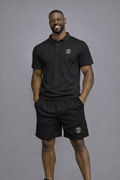 NOFLEN Polo Collar Paris Printed Tracksuit Top and Bottom Set