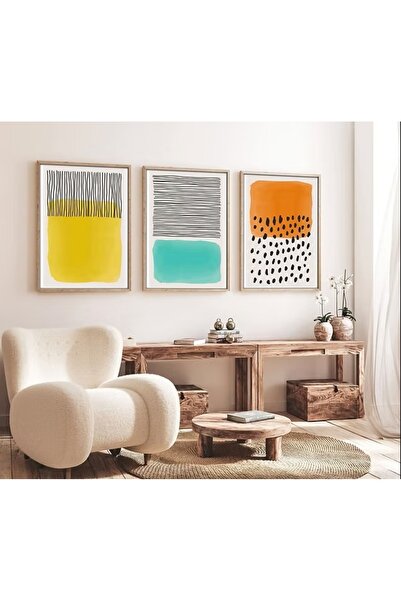 OEM Set de tablouri pe pânză Re-Bloom, 3 piese, lemn masiv/MDF, multicolor, 7...