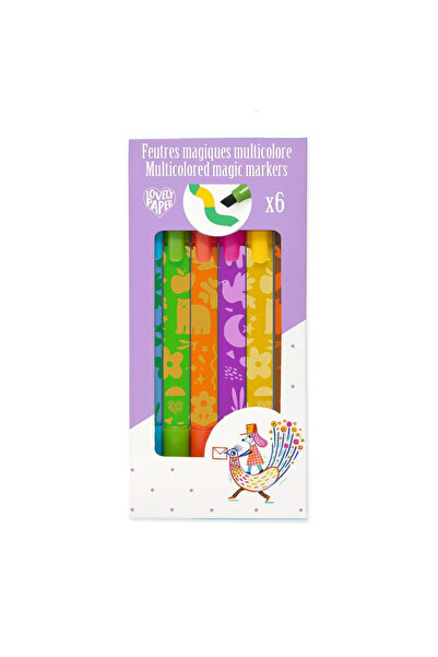 djeco Set de 6 markere magice cu vârf dublu