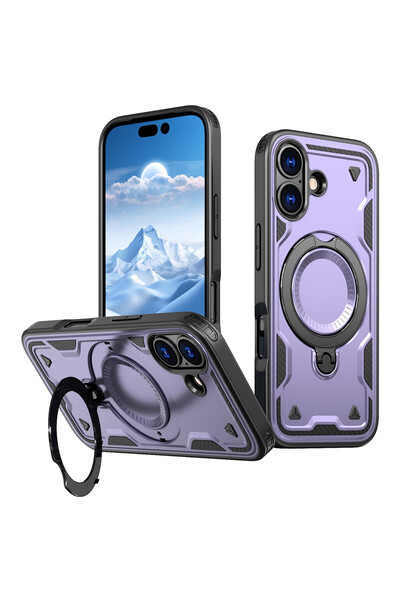 VERTEK Hybrid Armor MagRing MultiAngle Case for iPhone 17, Purple
