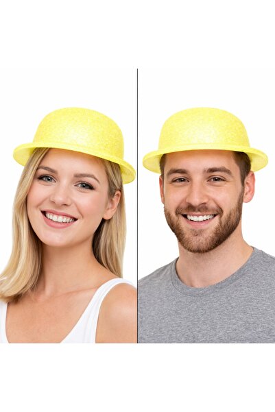 ZERO LAND STOROZAL Κίτρινο Καπέλο με Γκλίτερ |   Καπέλο πάρτι από λεπτό πλαστ...