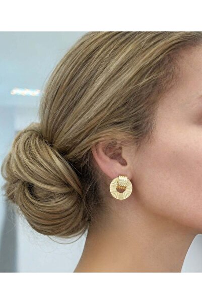 byBurak GOLD Disk Küpe - KP01015