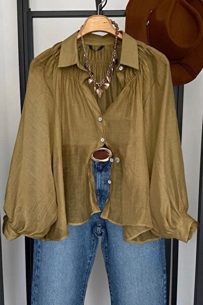 Suziş Balom Sweater with Collar Detail Oversized Shirt 5018