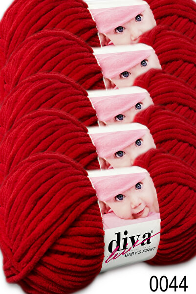Diva İplik Babys First Velvet Yarn (5X100Gr.) - 0044 - Red